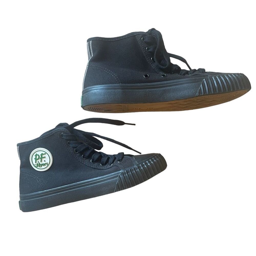 P.F Flyers Black Canvas Sneaker Sandlot Center Hi High Top Shoes Men’s 6 W- 7.5 - Picture 1 of 7
